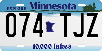 MN license plate 074TJZ