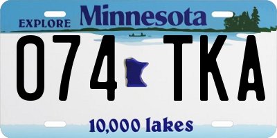 MN license plate 074TKA
