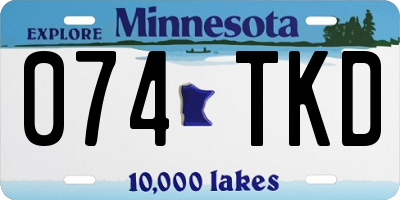 MN license plate 074TKD