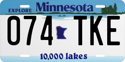 MN license plate 074TKE