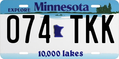 MN license plate 074TKK