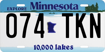 MN license plate 074TKN