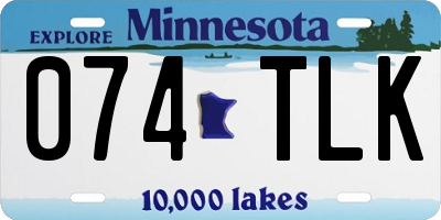 MN license plate 074TLK