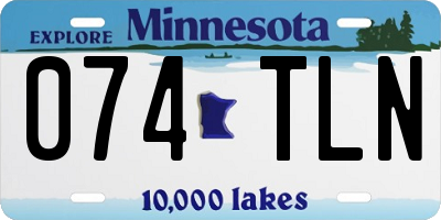 MN license plate 074TLN