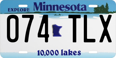MN license plate 074TLX