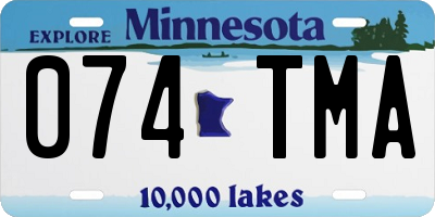 MN license plate 074TMA