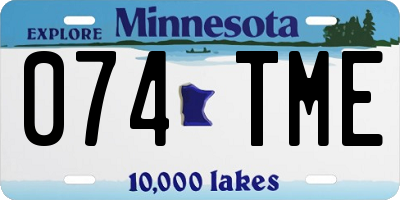 MN license plate 074TME