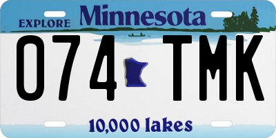 MN license plate 074TMK