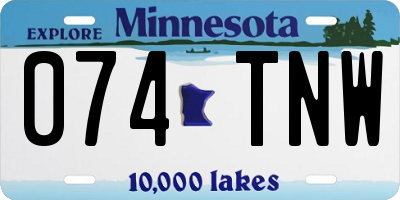 MN license plate 074TNW