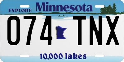 MN license plate 074TNX