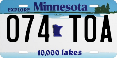 MN license plate 074TOA