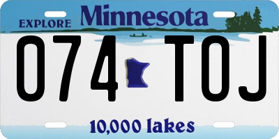 MN license plate 074TOJ