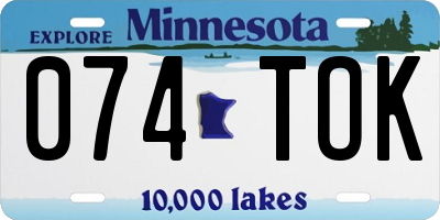 MN license plate 074TOK