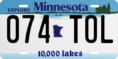 MN license plate 074TOL