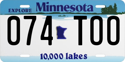 MN license plate 074TOO