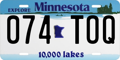 MN license plate 074TOQ