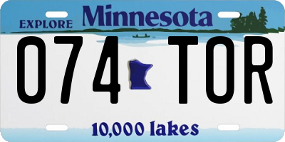 MN license plate 074TOR