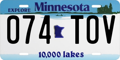 MN license plate 074TOV