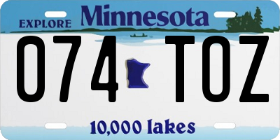 MN license plate 074TOZ