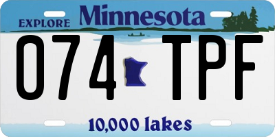 MN license plate 074TPF