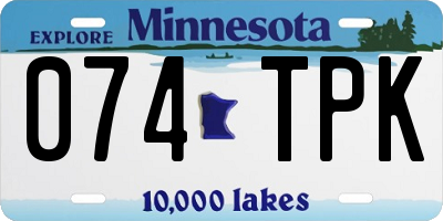 MN license plate 074TPK