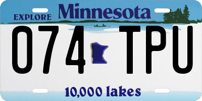 MN license plate 074TPU