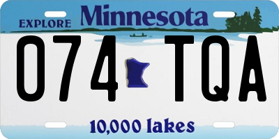 MN license plate 074TQA