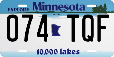 MN license plate 074TQF