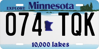 MN license plate 074TQK