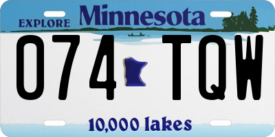 MN license plate 074TQW