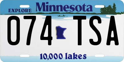 MN license plate 074TSA