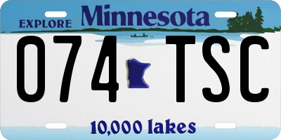 MN license plate 074TSC