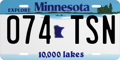 MN license plate 074TSN