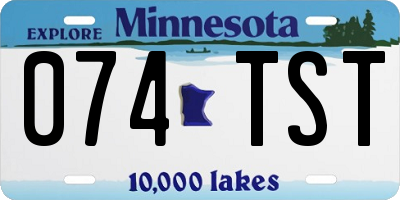 MN license plate 074TST