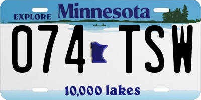 MN license plate 074TSW