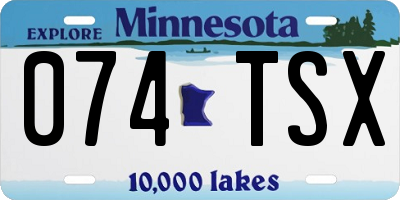 MN license plate 074TSX