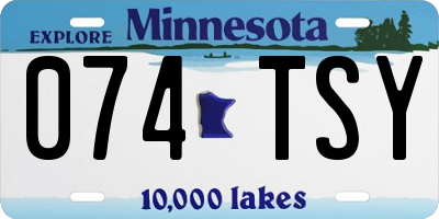 MN license plate 074TSY