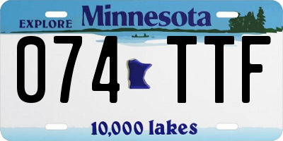 MN license plate 074TTF
