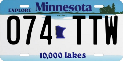MN license plate 074TTW