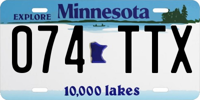 MN license plate 074TTX