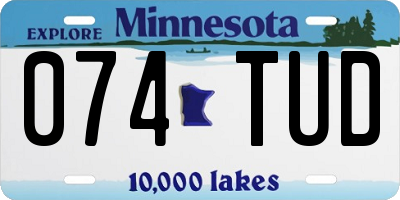 MN license plate 074TUD