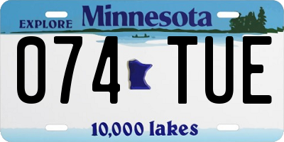 MN license plate 074TUE