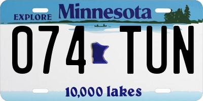 MN license plate 074TUN