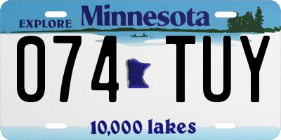MN license plate 074TUY