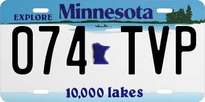 MN license plate 074TVP