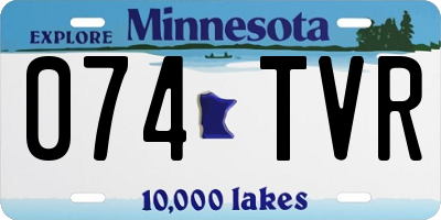 MN license plate 074TVR