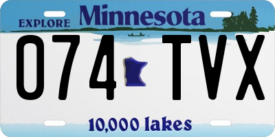 MN license plate 074TVX