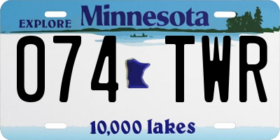 MN license plate 074TWR