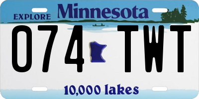 MN license plate 074TWT