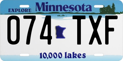 MN license plate 074TXF